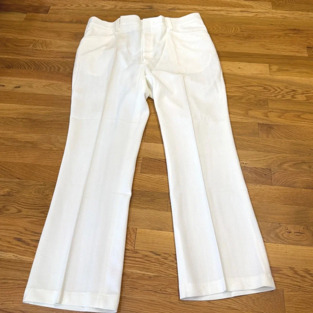 Vintage 70s Montgomery Ward Double Knit Pants Mens 40x31 White NOS Deadstock
